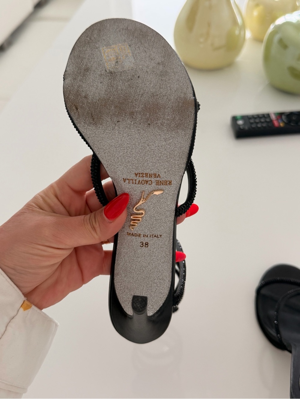 Rene Caovilla Black Spiral Wrap Sandals - Picture 5 of 5